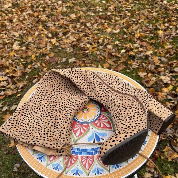 Pierre Dumas Takeoff 2 Womens Sz 7 Over-the-Knee Leopard Cheetah Heeled Boots - Picture 4 of 12